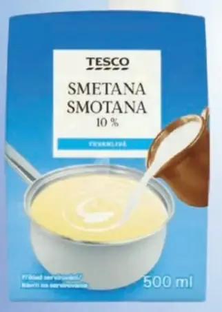 Tesco trvanlivá smotana 10%