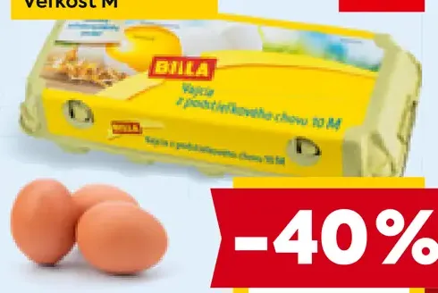 BILLA podstielkové vajcia Veľkosť M