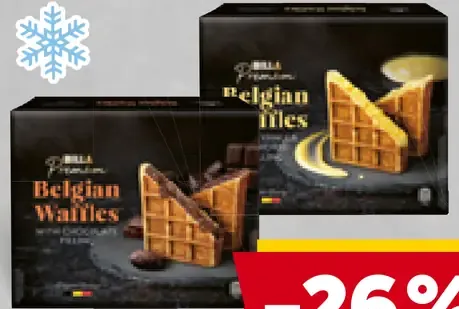 BILLA Premium belgické wafle čokoláda, vanilka