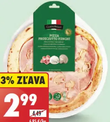 Pizza šunka a šampiňóny