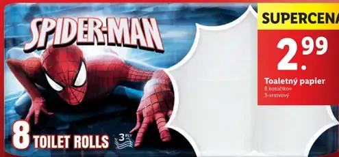 Toaletný papier Spider-Man