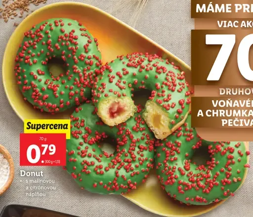 Donut s malinovou a citrónovou náplňou