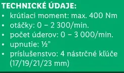 Parkside Aku rázový uťahovák 20 V