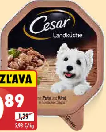 Cesar Krmivo pre psy vo vaničke morčacie