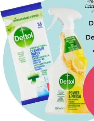 Dettol čistiaci prostriedok a utierky