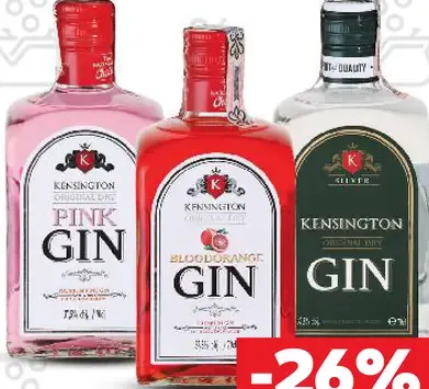 Kensington Gin rôzne druhy 37,5 % alk.