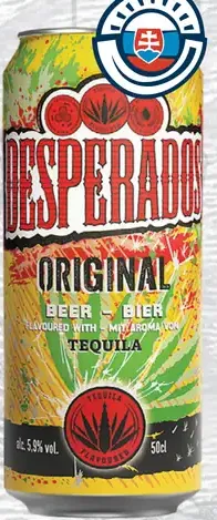 Desperados pivo plechovka