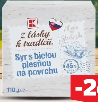Tesco "Z lásky k tradícii" Syr s bielou plesňou na povrchu 45% (mäkký zrejúci)