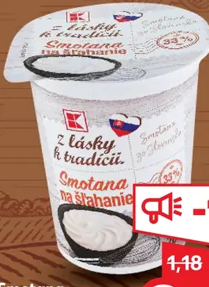 Tesco "Z lásky k tradícii" Smotana na šľahanie 33%
