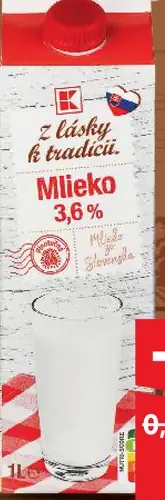 Tesco "Z lásky k tradícii" Mlieko 3,6%