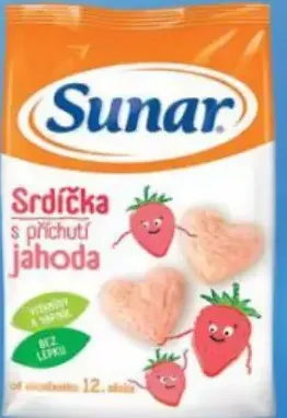 Sunar detské chrumky jahodové srdiečka