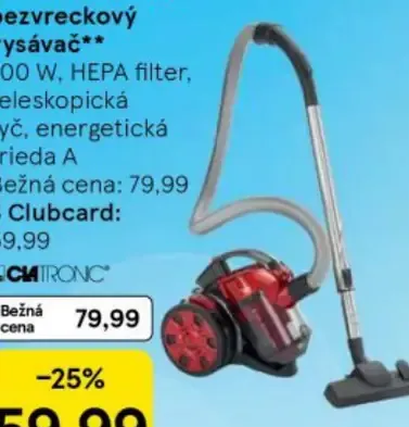 Clatronic BS 1308 bezvreckový vysávač