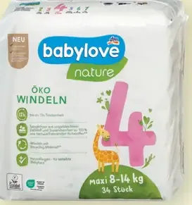 Babylove nature detské ekologické jednorazové plienky