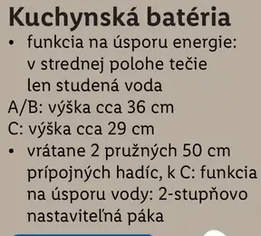 Kuchynská batéria