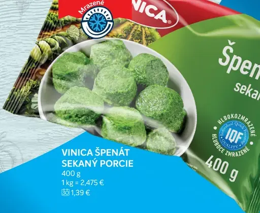 Vinica špenát sekaný porcie