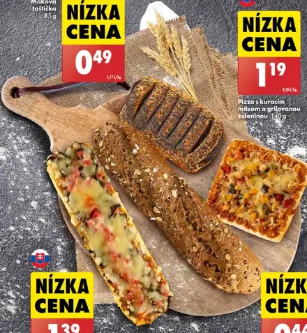 Biedronka Pekáreň Pizza s kuracím mäsom a grilovanou zeleninou