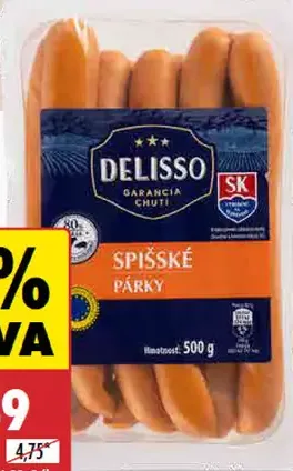 Delisso Spišské párky 80 %