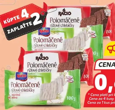 Racio Polomáčané ryžové chlebíčky mliečnokakaová poleva