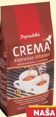 Popradská Crema zrnková káva