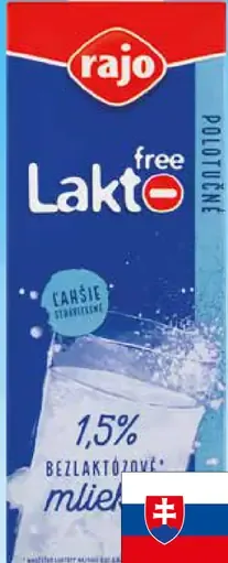 Rajo Lakto Free mlieko 1,5 %