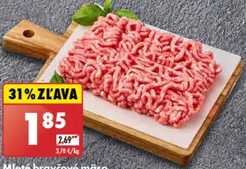 Krajina mäsa Mleté bravčové mäso z pleca 15 % tuku
