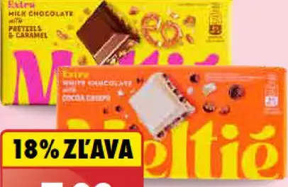 Meltíe Čokoláda biela/mliečna rôzne druhy