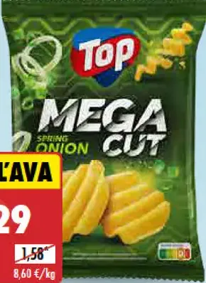 Top Chipsy mega vrúbky paprika/cibuľa