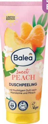 Balea sweet PEACH dámsky sprchovací píling