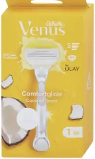 Gillette Venus Comfortglide Coconut dámsky holiaci strojček, náhradná holiaca hlavica
