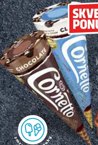 Cornetto zmrzlina rôzne druhy