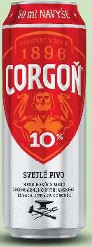 Corgoň 10% svetlé výčapné pivo plechovka