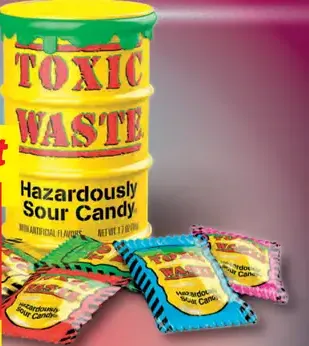 Toxic Waste Purple kyslé cukríky