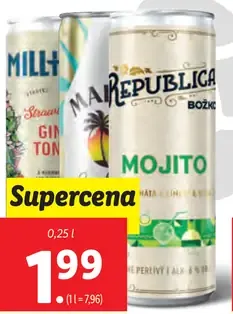 Božkov Republica, Malibu, Millhill nápoj