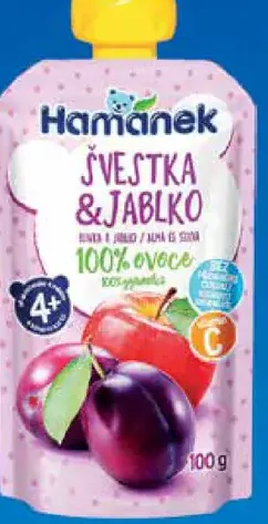 Hamánek ovocná kapsička švestka a jablko