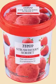 Tesco jahodový sorbet