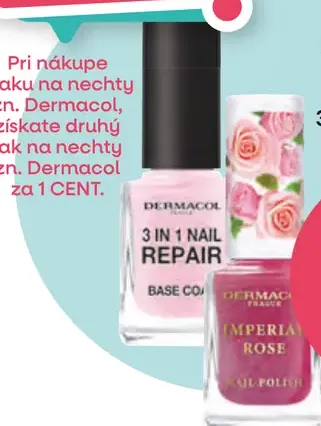 Dermacol lak na nechty Imperial Rose/3 in 1 Nail Repair