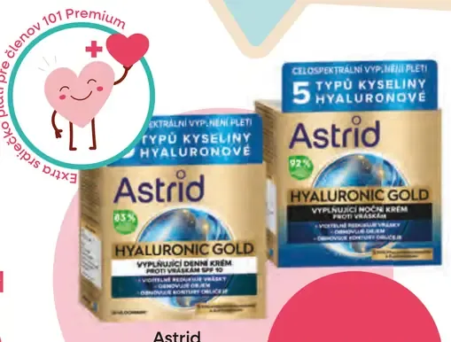 Astrid Hyaluronica Gold vypĺňajúci denný/nočný krém proti vráskam SPF 10