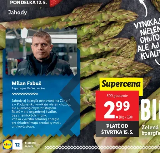 BIO Zelená špargľa