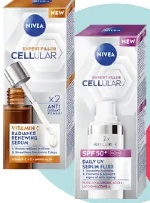 Nivea Expert Filler Cellular pleťové UV sérum fluid SPF 50 pleťové sérum Vitamin C