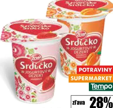 Srdečko Jogurtový dezert rôzne druhy