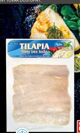 Ryba Tilapia filety bez kože