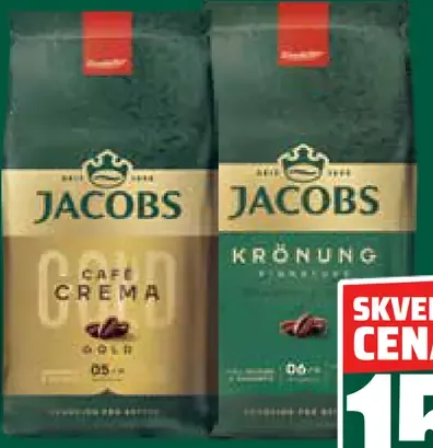 Jacobs zrnková káva 2 druhy