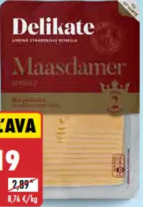 Delikate Maasdam plátky