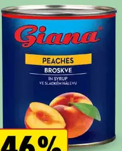 Broskyne v sladkom náleve Giana