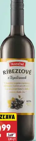 Tradičné ríbezľové Chateau Topoľčianky Vino