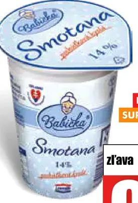 Babičkine Poctivá smotana kyslá 14%