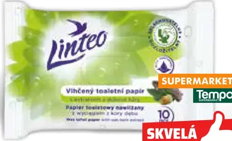 Linteo vlhčený toaletný papier s extraktom z dubovej kôry