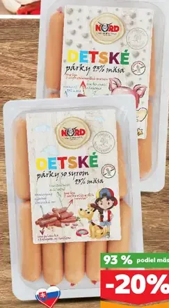 Nord Detské párky 75% mäsa
