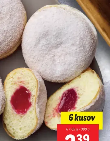 Šiška s jahodovou náplňou