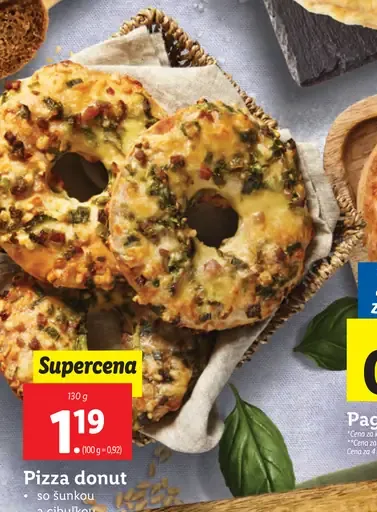Pizza donut so šunkou a cibuľkou